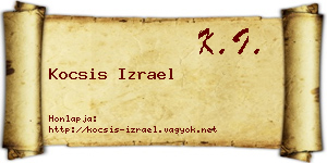 Kocsis Izrael névjegykártya